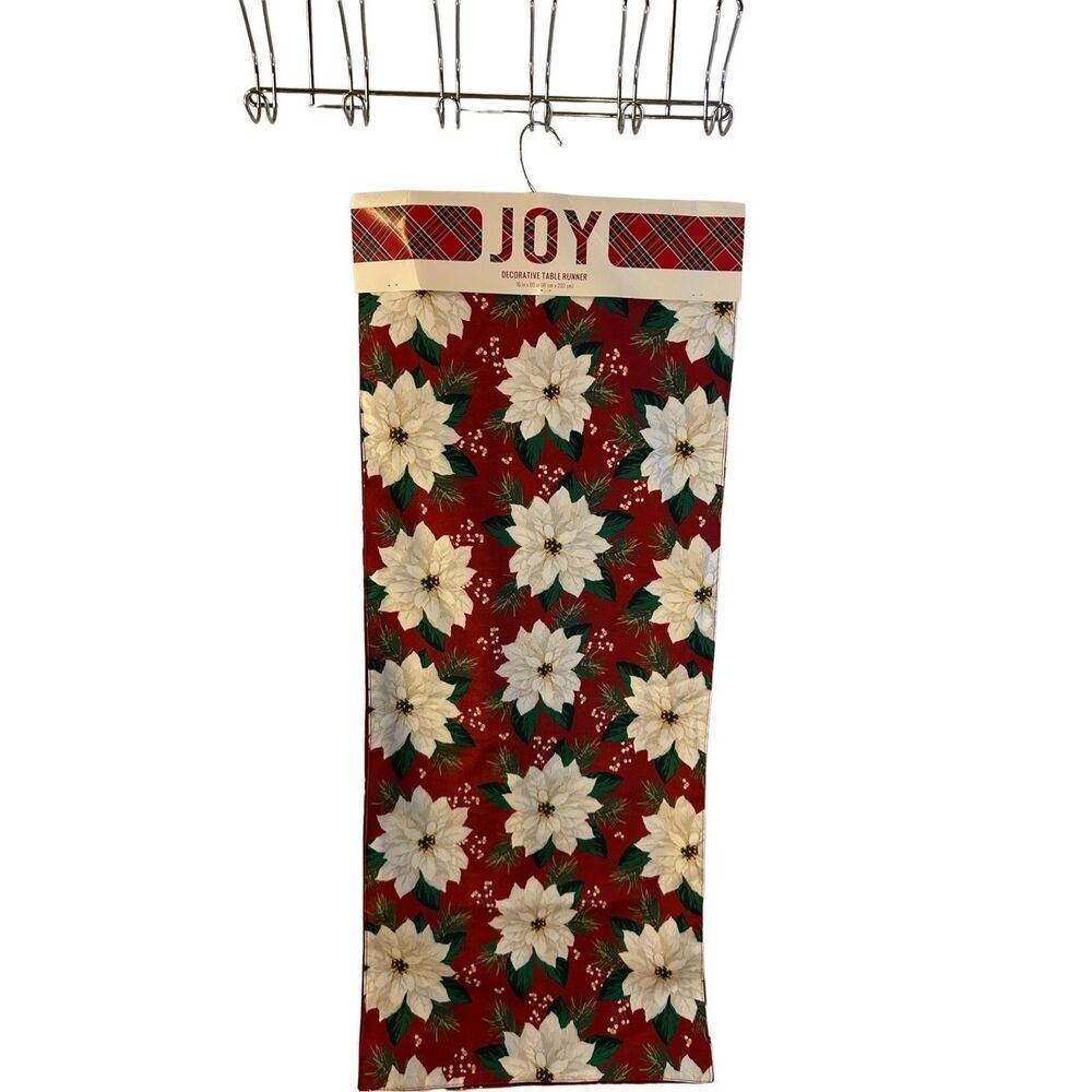 Joy Decorative Christmas table runner red‎ new16"x80" rn#161305 new